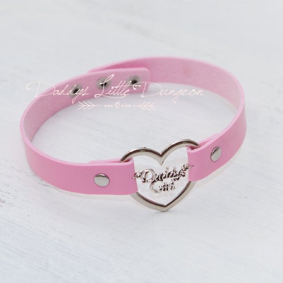 Pastel Pink Daddy's Girl Charm Heart Day Collar Lolita Choker for Cosplay - Picture 1 of 1
